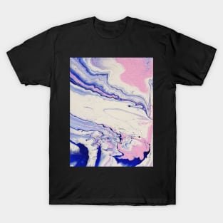 Pink, blue, and white acrylic pour T-Shirt